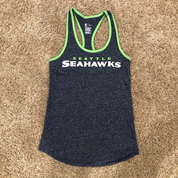 Nike Tank Top Racerback Blue Green Women XS Cotton Polyester Seattle Seahawks - Picture 1 of 4